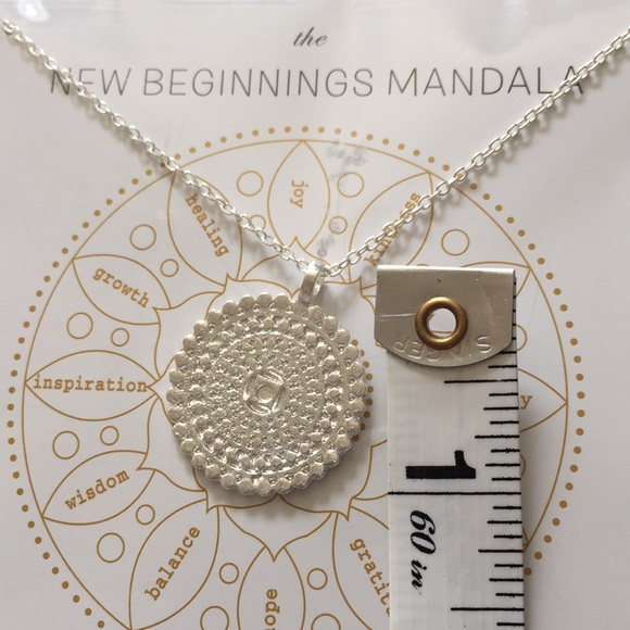 Mandala necklace in Silvertone NWOT - Picture 3 of 3